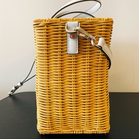 Kate Spade Sam Wicker Lemon Zest Medium Satchel - Picture 6 of 6